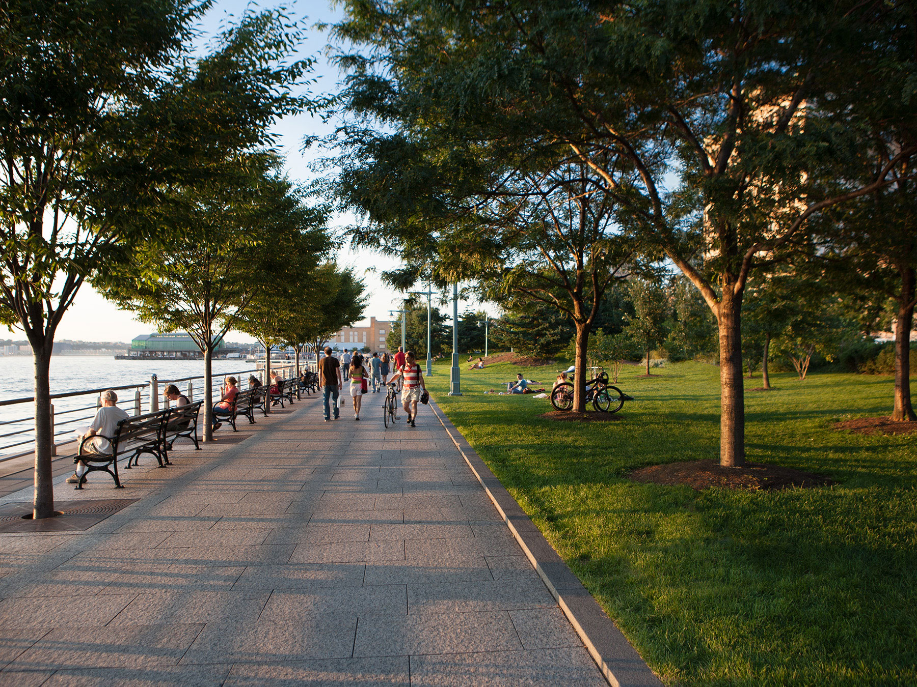 Hudson River promenade.